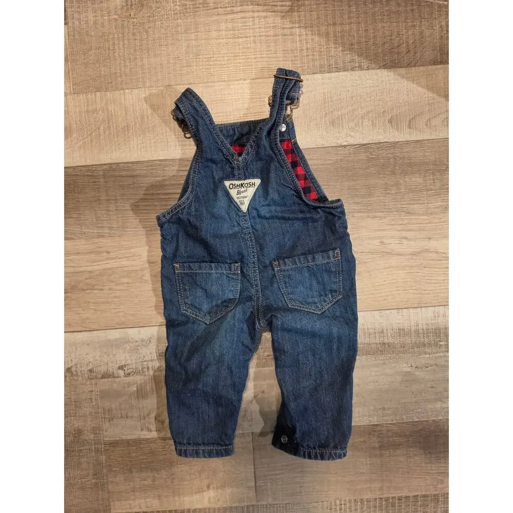 OshKosh Denim Heart Overalls 3 Months